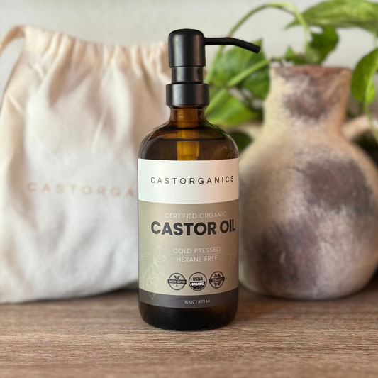 USDA Organic Castor Oil with Metal Pump